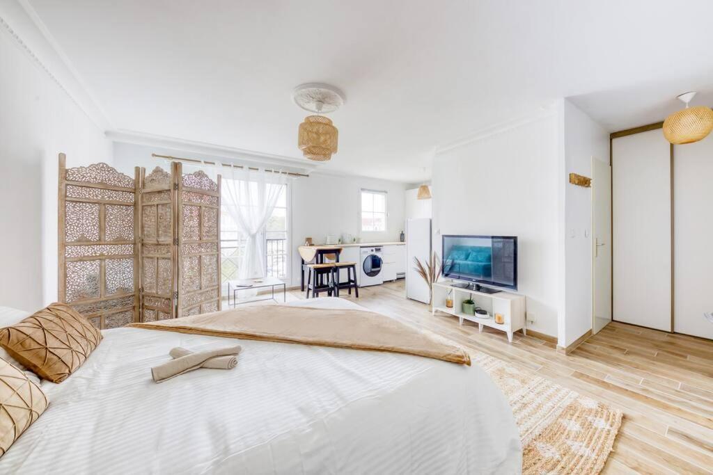 Studio Vue Direct Sur Le Port De Cergy, Parking Prive Gratuit Extérieur photo