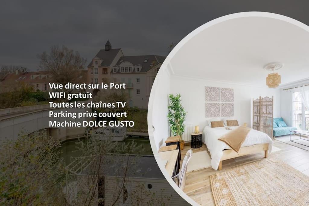Studio Vue Direct Sur Le Port De Cergy, Parking Prive Gratuit Extérieur photo